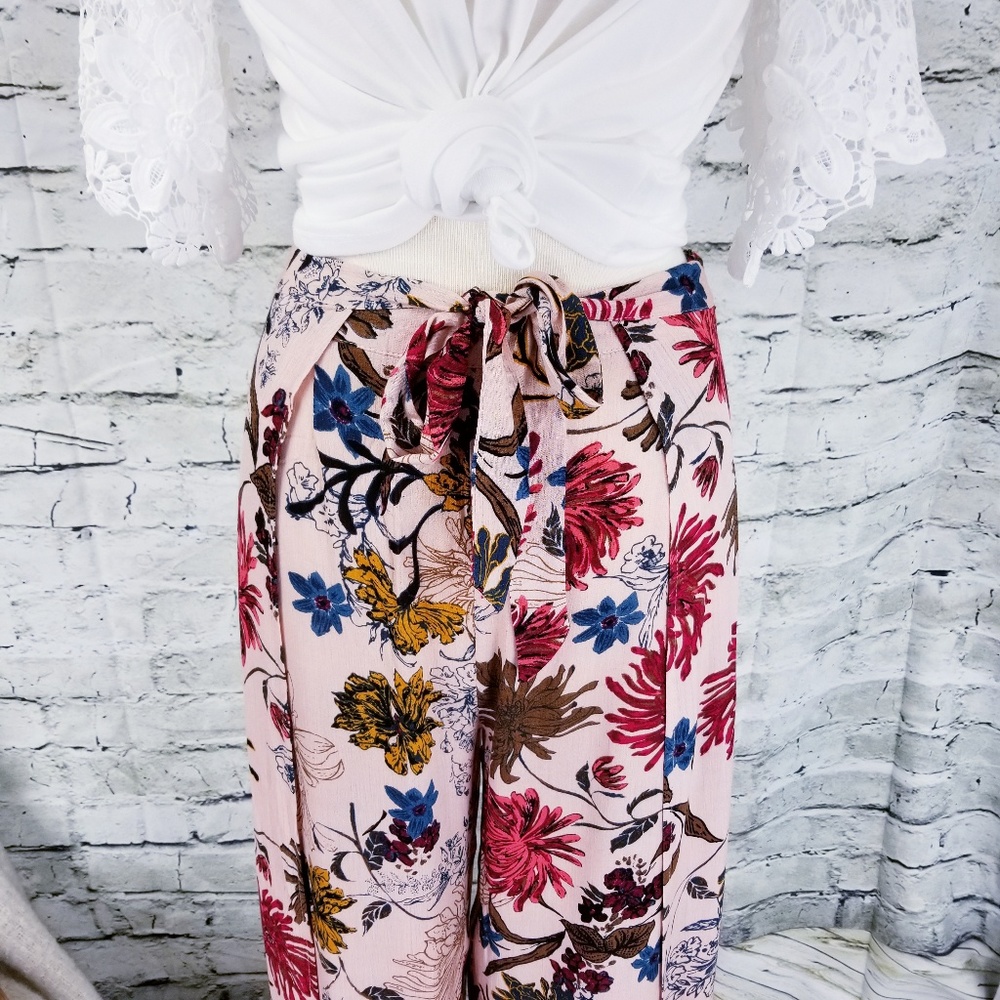 NEW Floral Palazzo Wide Leg Flowing Pants NWT S M & L - Picture 3 of 8
